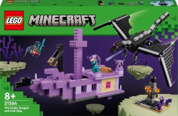 LEGO Minecraft Ender Ejderhası ve End Gemisi 21264-8 Yaş ve Üzeri Macera Oyunları Seven Çocuklar İçin Minecraft Video Oyununa Dayalı Yaratıcı Oyuncak Yapım Seti (657 Parça)