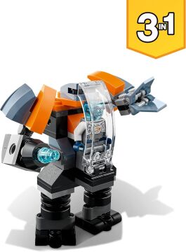 LEGO Creator 3’ü 1 Arada Siber İnsansız Hava Aracı 31111-6 Yaş ve Üzeri Çocuklar İçin Siber İnsansız Hava Aracı, Siber Robot ve Siber Motosiklet İçeren Yaratıcı Oyuncak Yapım Seti (113 Parça)