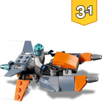 LEGO Creator 3’ü 1 Arada Siber İnsansız Hava Aracı 31111-6 Yaş ve Üzeri Çocuklar İçin Siber İnsansız Hava Aracı, Siber Robot ve Siber Motosiklet İçeren Yaratıcı Oyuncak Yapım Seti (113 Parça)