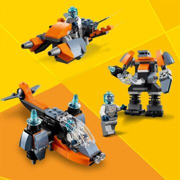 LEGO Creator 3’ü 1 Arada Siber İnsansız Hava Aracı 31111-6 Yaş ve Üzeri Çocuklar İçin Siber İnsansız Hava Aracı, Siber Robot ve Siber Motosiklet İçeren Yaratıcı Oyuncak Yapım Seti (113 Parça)