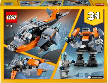 LEGO Creator 3’ü 1 Arada Siber İnsansız Hava Aracı 31111-6 Yaş ve Üzeri Çocuklar İçin Siber İnsansız Hava Aracı, Siber Robot ve Siber Motosiklet İçeren Yaratıcı Oyuncak Yapım Seti (113 Parça)
