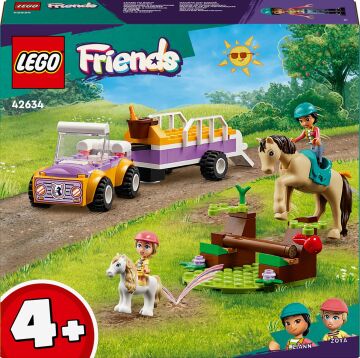 LEGO Friends At ve Midilli Römorku 42634-4 Yaş ve Üzeri Çocuklar için Liann ve Zoya Minifigürü İçeren Yaratıcı Oyuncak Yapım Seti (105 Parça)