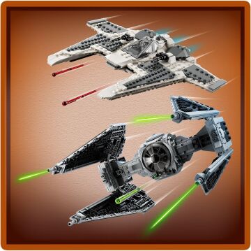 LEGO® Star Wars™ Mandalorian Fang Fighter TIE Interceptor™'a Karşı 75348-9 Yaş ve Üzeri Çocuklar için Yaratıcı Oyuncak Yapım Seti (957 Parça)