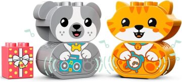 LEGO® DUPLO® Sesli İlk Yavru Köpeğim ve Yavru Kedim 10977-18 Ay ve Üzeri Çocuklar için Evcil Hayvan Oyuncak Yapım Seti (22 Parça)