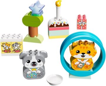 LEGO® DUPLO® Sesli İlk Yavru Köpeğim ve Yavru Kedim 10977-18 Ay ve Üzeri Çocuklar için Evcil Hayvan Oyuncak Yapım Seti (22 Parça)