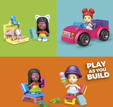 Mega Construx Barbie Cabrio Plaj Macera GWR79, Çocuklar için Bina Oyuncakları