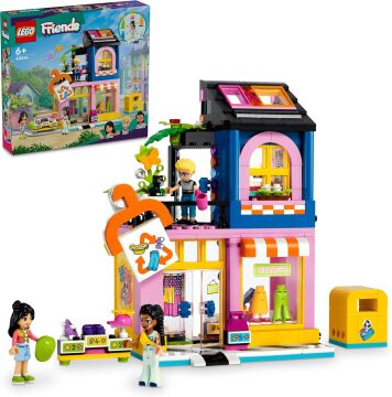 LEGO Friends Vintage Giyim Mağazası 42614-6 Yaş ve Üzeri Çocuklar için Olly, Liann ve Jordin Minifigürü İçeren Yaratıcı Oyuncak Yapım Seti (409 Parça)