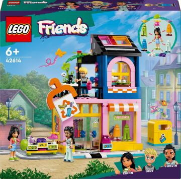 LEGO Friends Vintage Giyim Mağazası 42614-6 Yaş ve Üzeri Çocuklar için Olly, Liann ve Jordin Minifigürü İçeren Yaratıcı Oyuncak Yapım Seti (409 Parça)