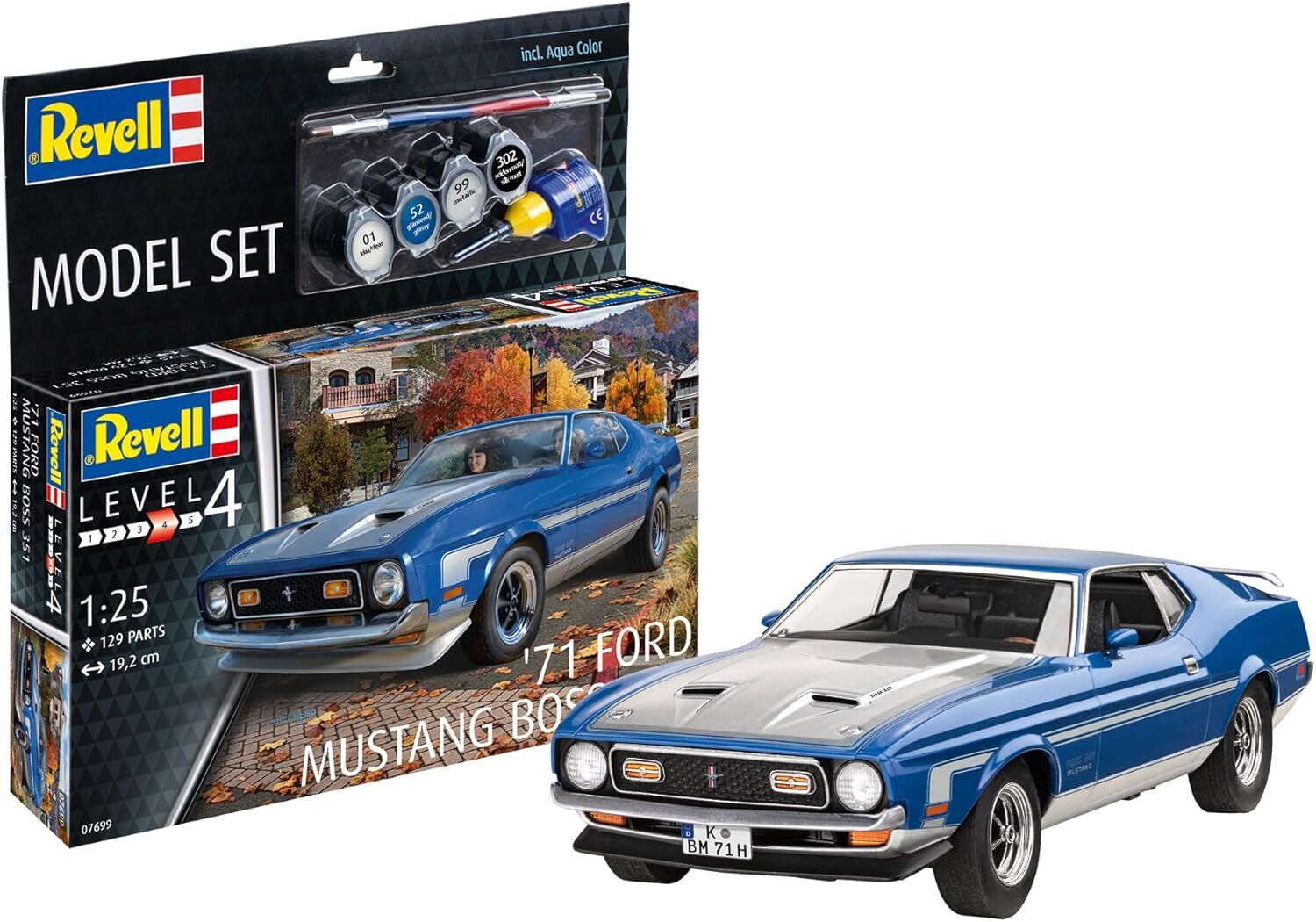 Revell, M.Set 71 Ford Mustang Boss 351, Oyuncak