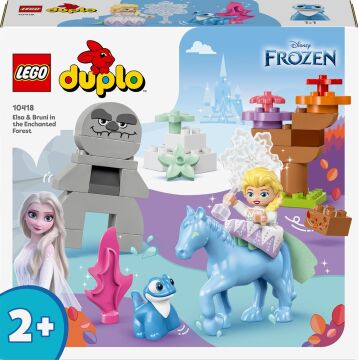LEGO® DUPLO │ Disney Elsa ve Bruni Büyülü Ormanda 10418, 2 Yaş ve Üzeri Çocuklar için Elsa Mini Bebek Figürü İçeren Eğitici Oyuncak Yapım Seti, 31 Parça