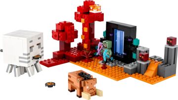 LEGO Minecraft Nether Geçidi Pususu 21255-8 Yaş ve Üzeri Macera Oyunları Seven Çocuklar İçin Yaratıcı Oyuncak Yapım Seti (352 Parça)