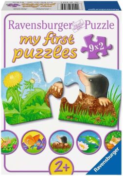 Ravensburger 73139 Puzzle Bahçe Hayvanları, 9 x 2 Parça
