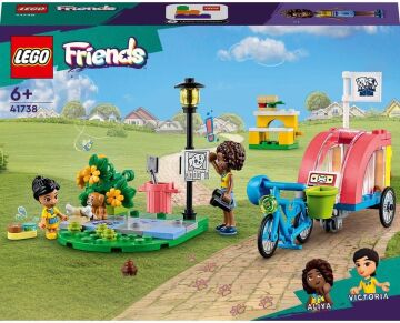 LEGO® Friends Köpek Kurtarma Bisikleti 41738-6 Yaş ve Üzeri Çocuklar için Çıkarılabilir Römorklu Oyuncak Yapım Seti (125 Parça)