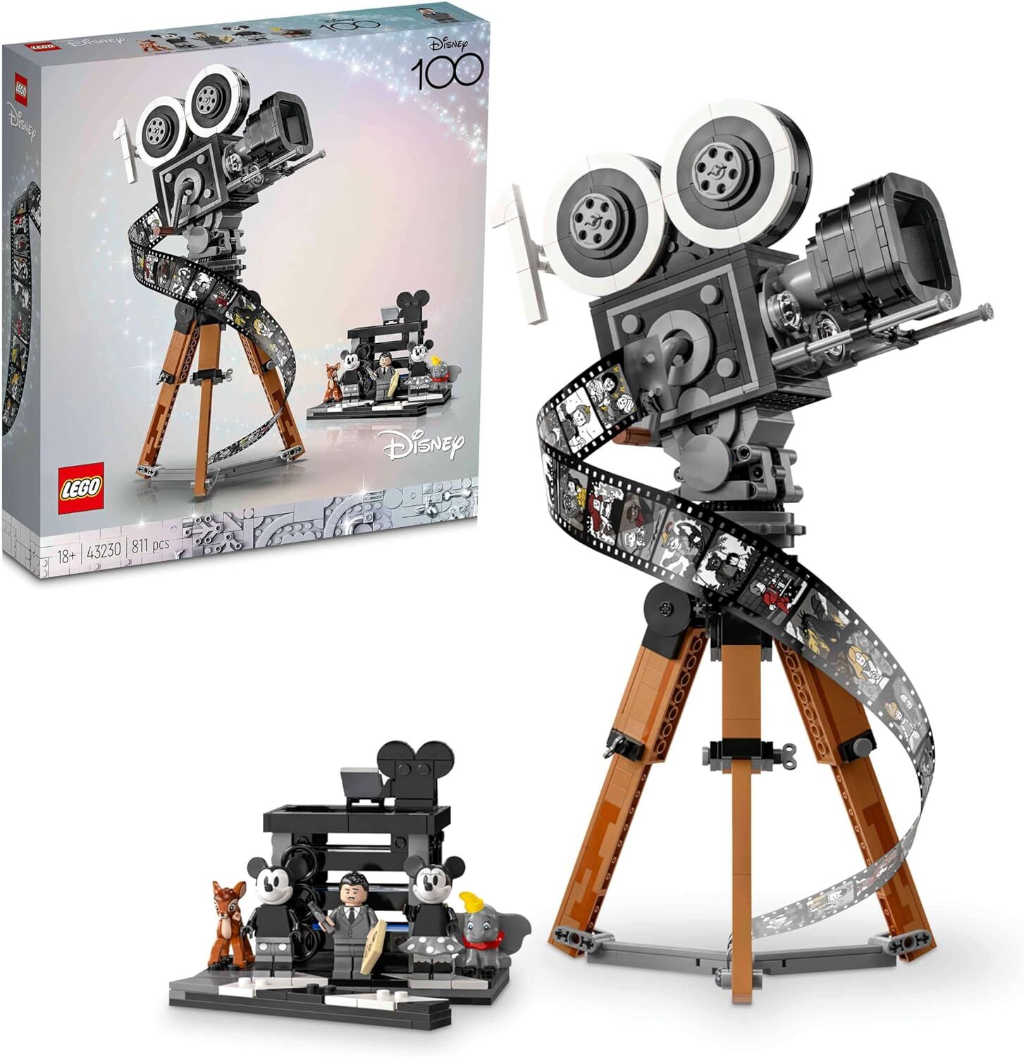 LEGO® ǀ Disney Walt Disney Hatırası Kamera 43230 - Yetişkinler için Disney’in 100. Yıl Dönümüne Özel Yaratıcı Koleksiyonluk ve Sergilenebilir Model Yapım Seti (811 Parça)