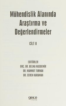Mühendislik Alanında Araştırma ve Değerlendirmeler Cilt 2 (Mayıs 2021)