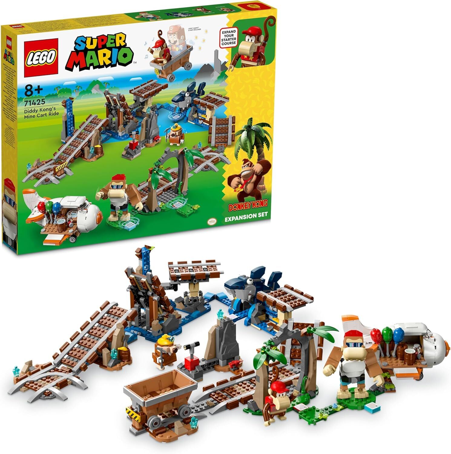 LEGO Super Mario Diddy Kong'un Maden Arabası Ek Macera Seti 71425 (1157 Parça)
