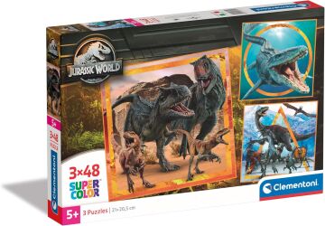 CLEMENTONI 3x48 Super Kolor Jurassic World [PUZZLE]