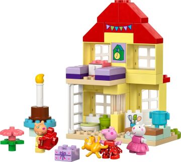 LEGO DUPLO Peppa Pig Doğum Günü Evi 10433-2 Yaş ve Üzeri Çocuklar için Peppa Pig Minifigürü İçeren Eğitici Oyuncak Yapım Seti (59 Parça)