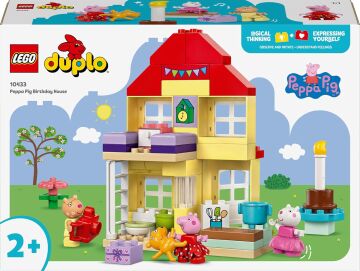 LEGO DUPLO Peppa Pig Doğum Günü Evi 10433-2 Yaş ve Üzeri Çocuklar için Peppa Pig Minifigürü İçeren Eğitici Oyuncak Yapım Seti (59 Parça)