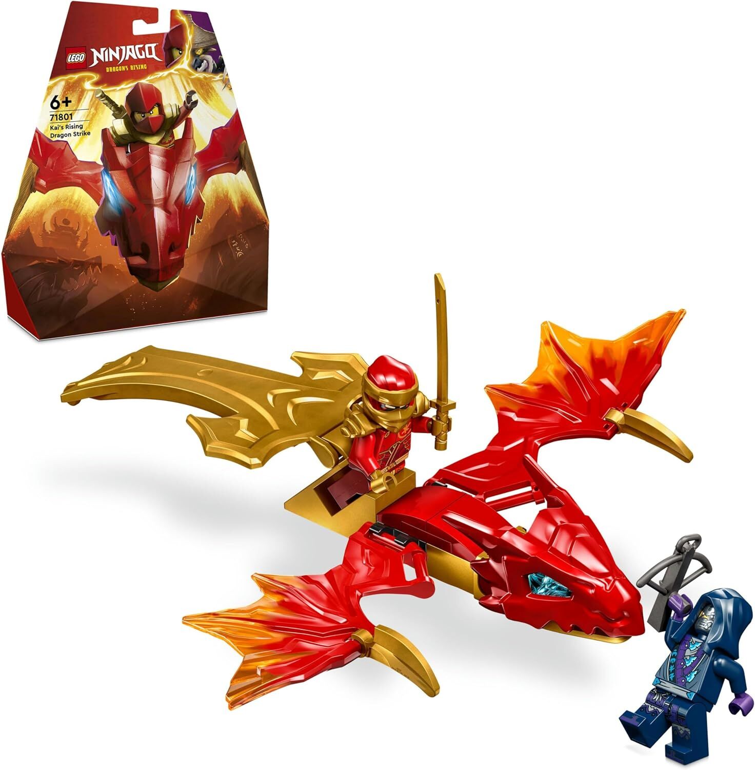 LEGO NINJAGO Kai’nin Yükselen Ejderha Vuruşu 71801-6 Yaş ve Üzeri Çocuklar için Kai Minifigürü İçeren Yaratıcı Oyuncak Yapım Seti (24 Parça)