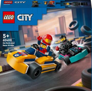 LEGO City Go-Kartlar ve Yarış Sürücüleri 60400-5 Yaş ve Üzeri için Yarışçı Minifigürü İçeren Yaratıcı Oyuncak Yapım Seti (99 Parça)