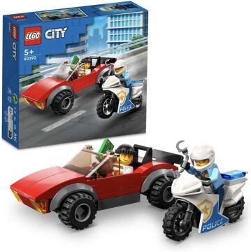 LEGO® City Polis Motosikleti Araba Takibi 60392 - Yaratıcı Oyunları Seven 5 Yaş ve Üzeri Çocuklar için Oyuncak Yapım Seti (59 Parça)