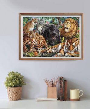 Clementoni - 35126-500 Parça Collection Yetişkin Puzzle - Wild Cats