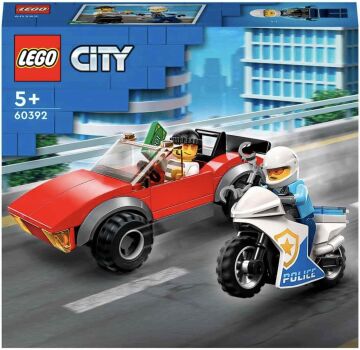 LEGO® City Polis Motosikleti Araba Takibi 60392 - Yaratıcı Oyunları Seven 5 Yaş ve Üzeri Çocuklar için Oyuncak Yapım Seti (59 Parça)