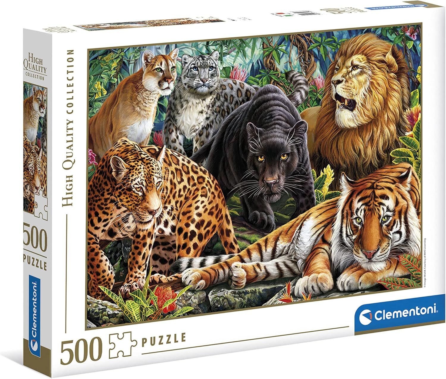 Clementoni - 35126-500 Parça Collection Yetişkin Puzzle - Wild Cats
