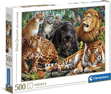 Clementoni - 35126-500 Parça Collection Yetişkin Puzzle - Wild Cats