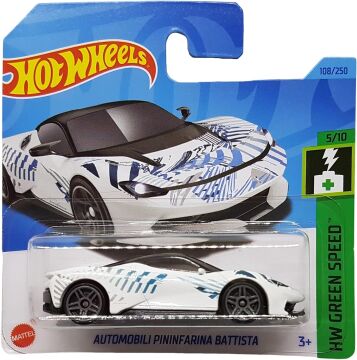 Hot Wheels - Automobili Pininfarina Battista - HW Green Speed 5/10 - HKK22 - Short Card - Beyaz - Mattel 2023