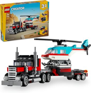 LEGO Creator Helikopterli Açık Kasa Kamyon 31146-7 Yaş ve Üzeri Çocuklar için 3’ü 1 Arada Yaratıcı Oyuncak Yapım Seti (270 Parça)