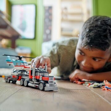 LEGO Creator Helikopterli Açık Kasa Kamyon 31146-7 Yaş ve Üzeri Çocuklar için 3’ü 1 Arada Yaratıcı Oyuncak Yapım Seti (270 Parça)