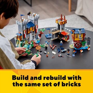 LEGO Creator 3’ü 1 Arada Ortaçağ Kalesi 31120 - Hendekli ve Köprülü Kale, 3 Minifigür İçeren Oyuncak Yapım Seti (1426 Parça)