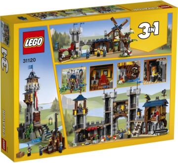 LEGO Creator 3’ü 1 Arada Ortaçağ Kalesi 31120 - Hendekli ve Köprülü Kale, 3 Minifigür İçeren Oyuncak Yapım Seti (1426 Parça)
