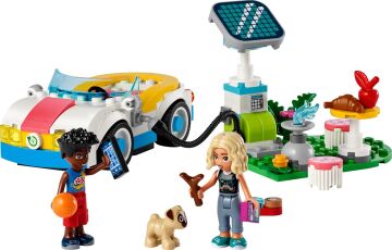 LEGO Friends Elektrikli Araba ve Şarj İstasyonu 42609-6 Yaş ve Üzeri Çocuklar için Zac ve Nova Minifigürü İçeren Yaratıcı Oyuncak Yapım Seti (170 Parça)