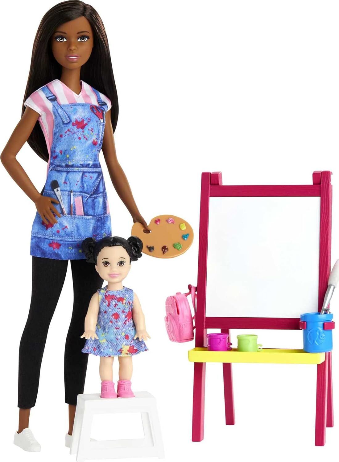 Barbie ve Meslekleri Oyun Seti - Resim Öğretmeni, Siyah Saçlı DHB63 - GJM30