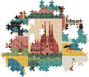 Clementoni - 39847 - Style in the city Puzzle Barcelona - 1000 Pezzi - Puzzle Adulti, Puzzle Città, Illustrazioni D'Autore, Verticale, Divertimento Per Adulti, Made In Italy