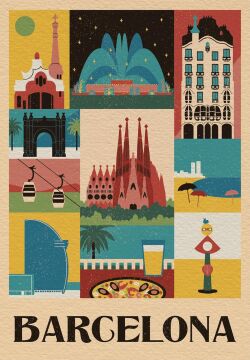 Clementoni - 39847 - Style in the city Puzzle Barcelona - 1000 Pezzi - Puzzle Adulti, Puzzle Città, Illustrazioni D'Autore, Verticale, Divertimento Per Adulti, Made In Italy