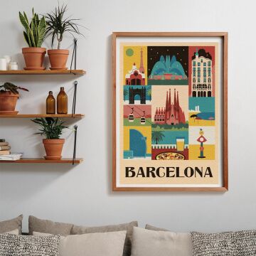Clementoni - 39847 - Style in the city Puzzle Barcelona - 1000 Pezzi - Puzzle Adulti, Puzzle Città, Illustrazioni D'Autore, Verticale, Divertimento Per Adulti, Made In Italy