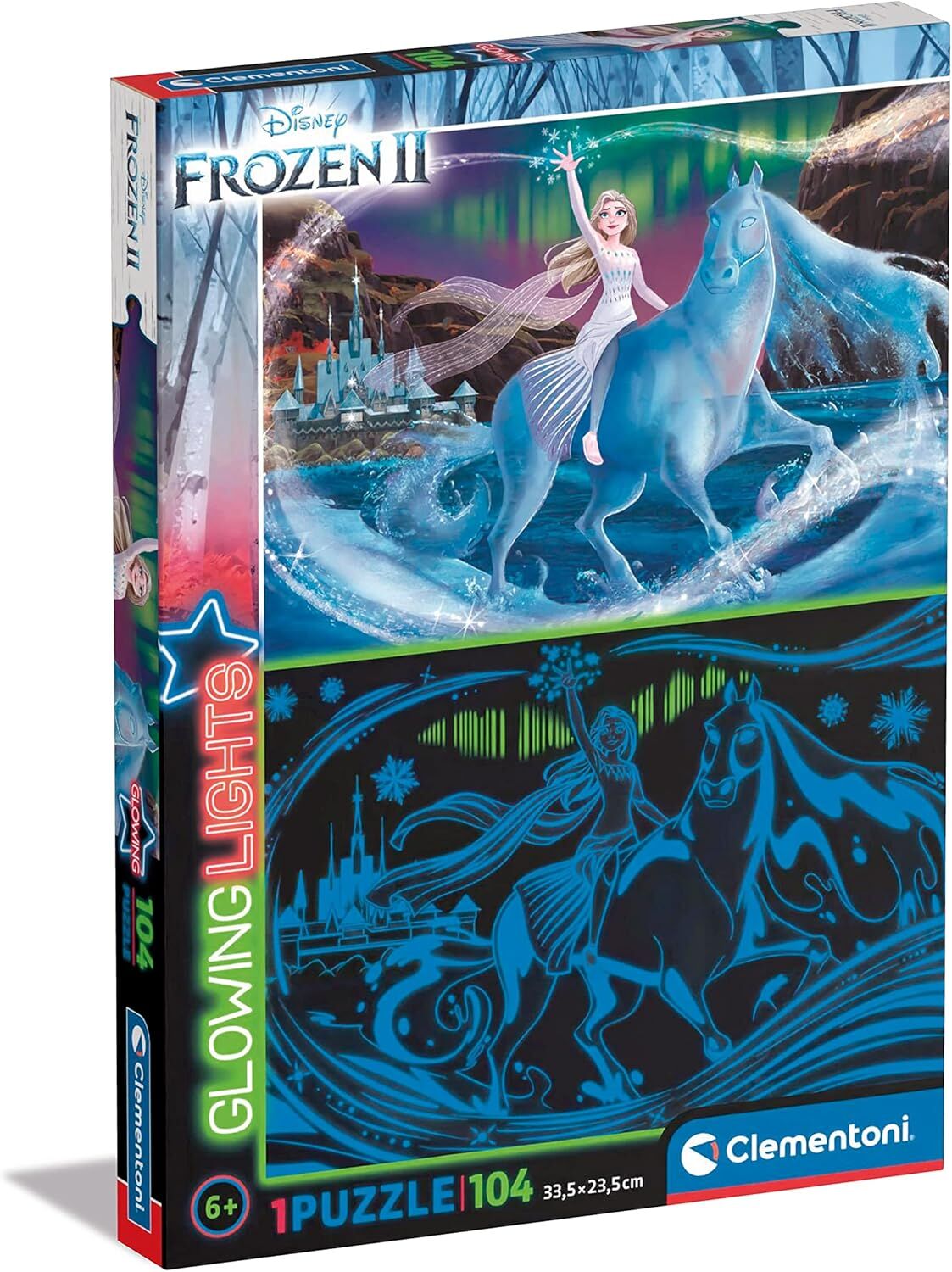 Clementoni - 104 Parça Glowing Lights Puzzle - Frozen 2