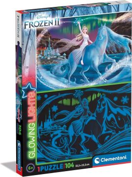 Clementoni - 104 Parça Glowing Lights Puzzle - Frozen 2