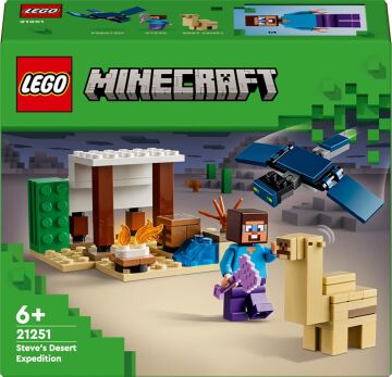 LEGO Minecraft Steve'in Çöl Keşfi 21251-6 Yaş ve Üzeri Macera Oyunları Seven Çocuklar için 3 Adet LEGO Minecraft Minifigürü içeren Yaratıcı Oyuncak Yapım Seti (75 Parça)