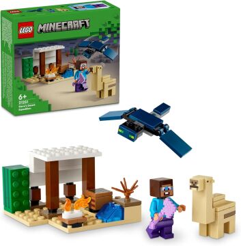 LEGO Minecraft Steve'in Çöl Keşfi 21251-6 Yaş ve Üzeri Macera Oyunları Seven Çocuklar için 3 Adet LEGO Minecraft Minifigürü içeren Yaratıcı Oyuncak Yapım Seti (75 Parça)