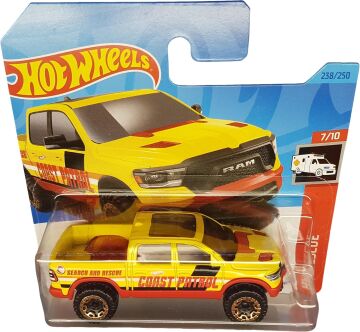 Hot Wheels - 2020 RAM 1500 Rebel - HW Rescue 7/10 - HKL04 - Short Card - Treasuere Hunt - Acil Durum Aracı - Sahil Patrol - Mattel 2023