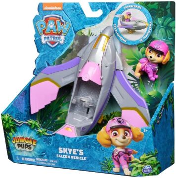 PAW PATROL Jungle Pups Skye figürlü Şahin Aracı (temel araç), 3 yaşından büyük çocuklar için oyuncak