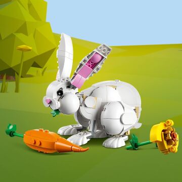 LEGO® Creator 3’ü 1 Arada Beyaz Tavşan 31133-8 Yaş ve Üzeri Çocuklar için Kakadu Papağanı ve Beyaz Fok İçeren Yaratıcı Oyuncak Yapım Seti (258 Parça)