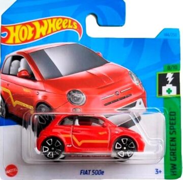 Hot Wheels - FIAT 500e - HW Green Speed 8/10 - HKK24 - Short Card - kırmızı - Mattel 2023