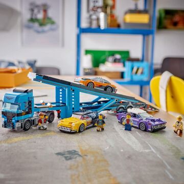 LEGO City Spor Arabalı Araç Taşıma Kamyonu 60408-7 Yaş ve Üzeri Çocuklar için 4 Araç İçeren Yaratıcı Oyuncak Yapım Seti (998 Parça)