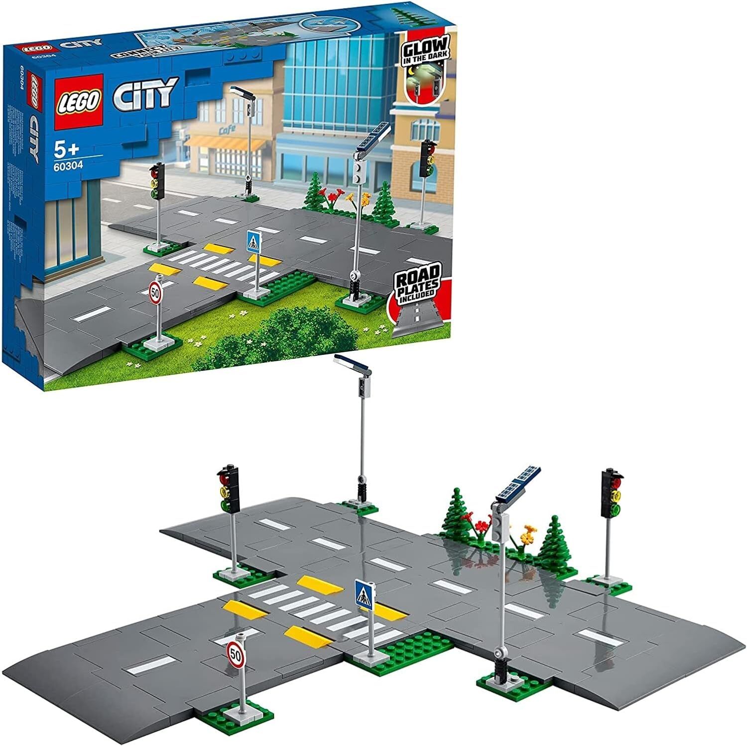 LEGO City Yol Zeminleri 60304-5 Yaş ve Üzeri Çocuklar İçin LEGO City Setleriyle Uyumlu Yaratıcı Oyuncak Yapım Seti (112 Parça)